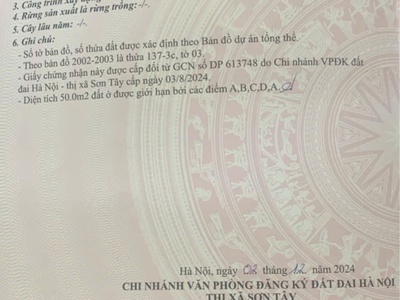 Chỉ nhỉnh 3 tỷ lô đất 360m2  chính chủ  gần học viện phòng không không quân sơn tây 2