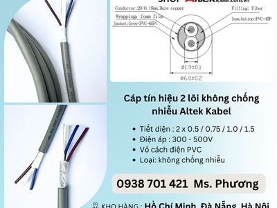 Cáp tín hiệu 2 lõi không chống nhiễu Altek Kabel tại Đà Nẵng, Hà Nội, Hồ Chí Minh 0