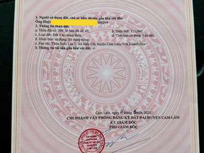 Bán lô đất ở gần ngay khu công nghiệp suối dầu khánh hoà 4