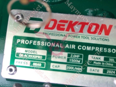 Máy nén khí không dầu Dekton DK-AC3930Pro giá rẻ 1