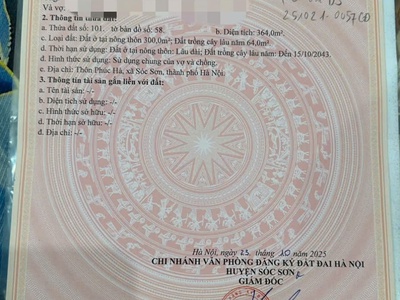 Sở hữu ngay lô đất đẹp - giá tốt - vị trí đắc địa tại thôn phú hà, xã sóc sơn, tphn 3