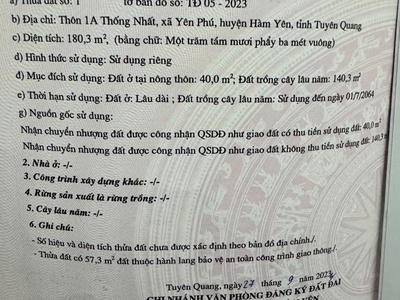 Bán đất chính chủ tại yên phú, hàm yên, tuyên quang gần thủy điện sông lô 7 2