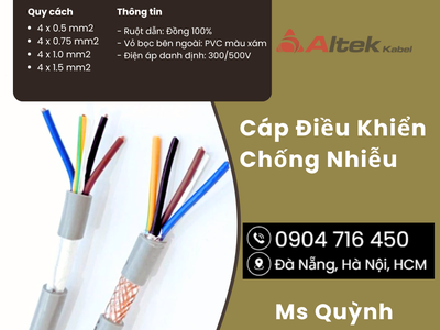Cáp điều khiển tín hiệu 4x1.0, 4x1.5 Altek Kabel Đà Nẵng, Hà Nội, 2