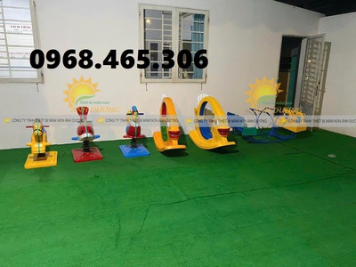 Bập bênh lò xo trẻ em, bập bênh mầm non, bập bênh con cá composite 3