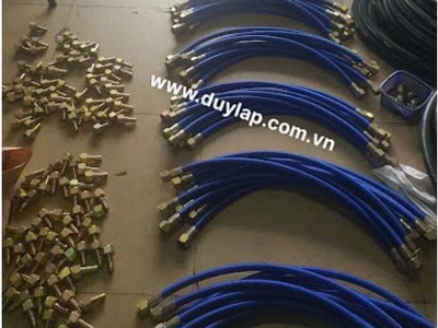 Ống chịu nhiệt Teflon bọc lưới Inox - Bọc bố vải xanh, đỏ 6