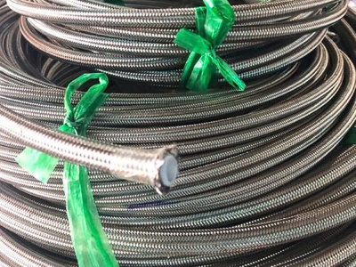 Ống chịu nhiệt Teflon bọc lưới Inox - Bọc bố vải xanh, đỏ 4