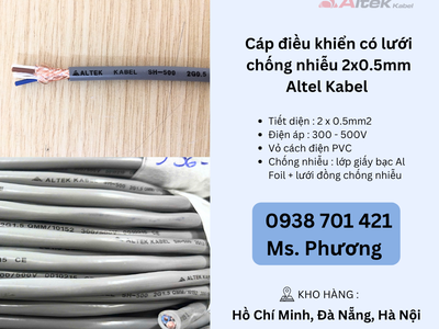 Cáp điều khiển có lưới chống nhiễu 2x0.5mm Altel Kabel Đà Nẵng, Hà Nội, Hồ Chí Minh 3