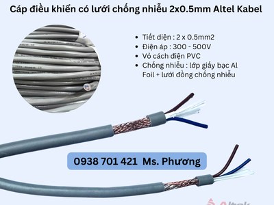 Cáp điều khiển có lưới chống nhiễu 2x0.5mm Altel Kabel Đà Nẵng, Hà Nội, Hồ Chí Minh 1