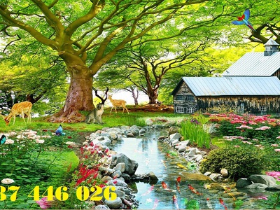 Gạch in tranh dán tường HP233 1