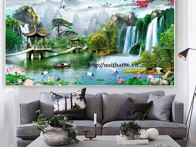 Gạch in tranh dán tường HP233 5