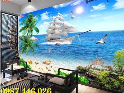 Gạch in tranh dán tường HP233 8