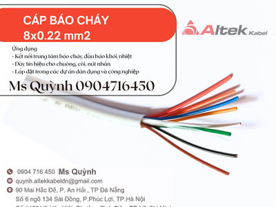Cáp tín hiệu âm thanh báo cháy 8x0.22 Altek Kabel 1