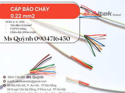 Cáp tín hiệu âm thanh báo cháy 8x0.22 Altek Kabel 0