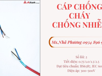 Cáp Chống Cháy Chống Nhiễu 2x1.5 mm2 Altek Kabel 2