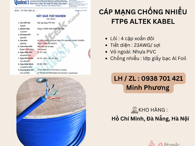Cáp mạng chống nhiễu FTP5e, FTP6 Altek Kabel Đà Nẵng, Hà Nội, Hồ Chí Minh 2
