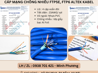Cáp mạng chống nhiễu FTP5e, FTP6 Altek Kabel Đà Nẵng, Hà Nội, Hồ Chí Minh 0