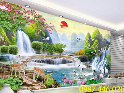 Gạch tranh thác nước HP08273 5