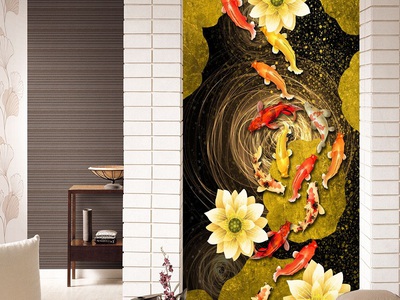 Tranh gạch men cá chép cửu ngư đồ HP8623 7