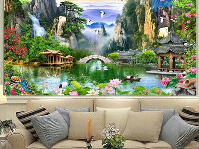 Gạch tranh thác nước HP08273 6