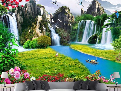 Gạch tranh thác nước HP08273 3