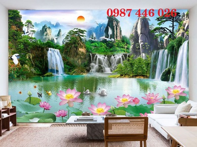 Gạch tranh thác nước HP08273 4