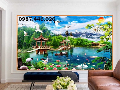 Gạch tranh thác nước HP08273 0