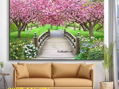 Tranh gạch men hoa anh đào HP0283 1