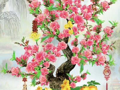 Tranh gạch men hoa anh đào HP0283 5