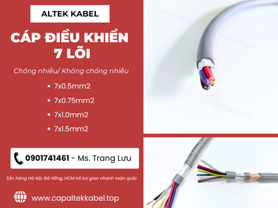 Cáp điều khiển 7x0.5/7x0.75/7x1.0/7x1.5 Altek Kabel 0