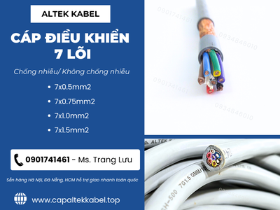 Cáp điều khiển 7x0.5/7x0.75/7x1.0/7x1.5 Altek Kabel 1