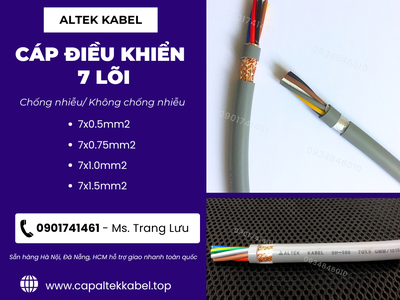 Cáp điều khiển 7x0.5/7x0.75/7x1.0/7x1.5 Altek Kabel 3