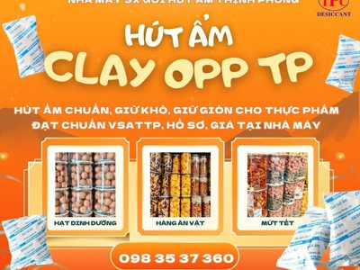 Bánh kẹo tết thơm ngon, giòn lâu với gói hút ẩm Clay OPP 1