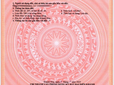 Bán lô đất đẹp - giá tốt - cần bán nhanh lô đất vị trí đẹp tai xã suối hiệp, khánh hòa 2