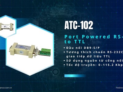 ATC-102 Port Powered RS-232 to TTL Converter 0