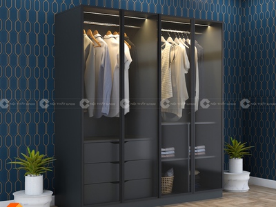 Tủ Quần Áo Cánh Kính Cánh Mở Hiện Đại   TAK02 1