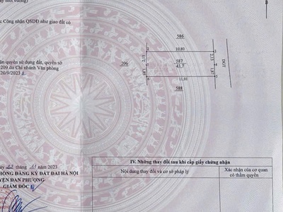 Cc cần bán lô đất 43.7 mét ở phương đình - đan phượng- hà nội. ngõ thông. ô tô qua đất. giá đầu 0