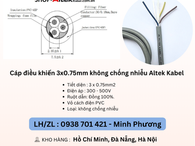 Cáp điều khiển 3 lõi không chống nhiễu Altek Kabel Đà Nẵng, Hà Nội, Hồ Chí Minh 2