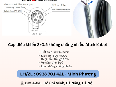 Cáp điều khiển 3 lõi không chống nhiễu Altek Kabel Đà Nẵng, Hà Nội, Hồ Chí Minh 1