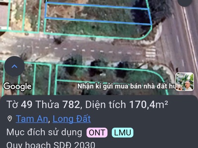 Chủ có 1 lô mặt tiền trục chính xuống long hải 1