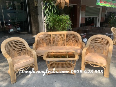 Bàn ghế sofa mây tự nhiên phòng khách hiện đại 6