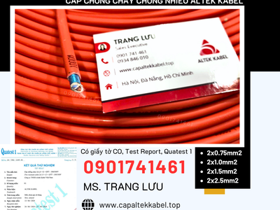 Cáp chống cháy chống nhiễu 2x0.75/2x1.0/2x1.5/2x2.5 Altek Kabel 0