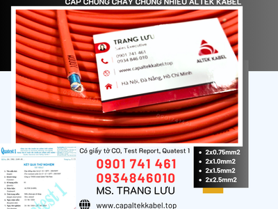 Cáp chống cháy chống nhiễu 2x0.75/2x1.0/2x1.5/2x2.5 Altek Kabel 1