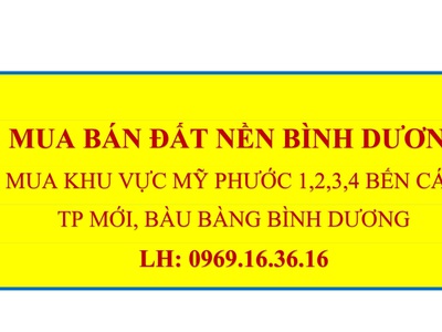 Cần Mua Đất Bình Dương Tại Các Khu Vực Mỹ Phước, Thành Phố Mới Bình Dương 0