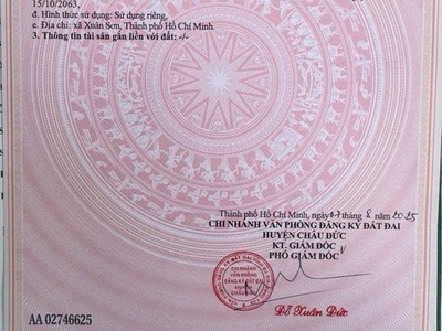 Chủ cần bán miếng đất xã suối rao thôn huyện châu đức brvt 2