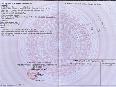 Sở hữu ngay lô đất đẹp - giá tốt - vị trí đắc địa tại xâm thị - hồng vân - thường tín 0