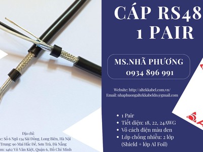 Cáp Tín Hiệu Rs485 1 Pair 24 Awg Atek Kabel 1