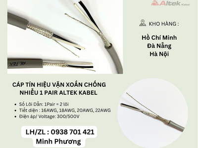 Cáp tín hiệu vặn xoắn chống nhiễu 1 Pair Altek Kabel Đà Nẵng, Hà Nội, Hồ Chí Minh 1