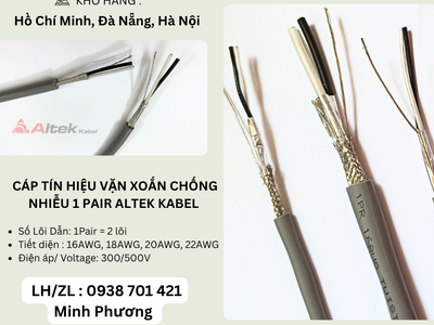 Cáp tín hiệu vặn xoắn chống nhiễu 1 Pair Altek Kabel Đà Nẵng, Hà Nội, Hồ Chí Minh 0