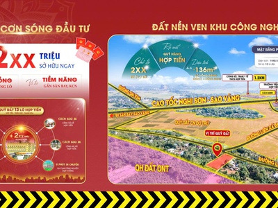 Ra mắt bảng hàng 13 lô đất trung tâm hợp tiến giá chỉ từ 2xx triệu/lô 1