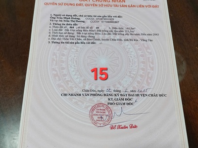 Chủ cần bán miếng đất xã suối rao thôn huyện châu đức brvt 2